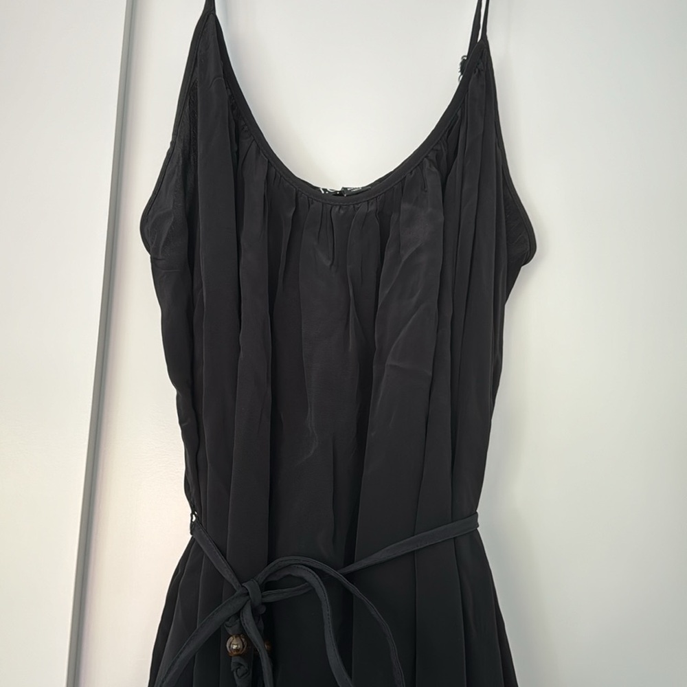 NWT Jcrew Black Flowy Dress with tie waist - Picture 5 of 6